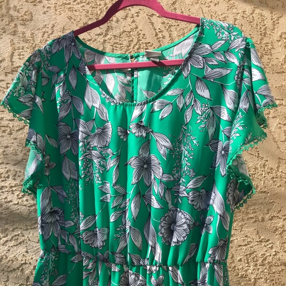 Floral Green Dress - Picture 2 of 7